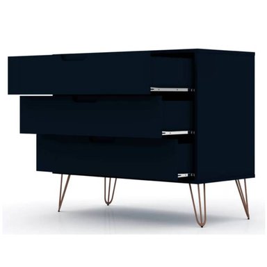 COMODA VENTITAS PERU LOREANNA CONSOLA CONTEMPORANEA 3 CAJONES AZUL ACERO - 2
