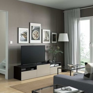 MESA DE TV MODERNA MALLINI VENTITAS PERÚ NEGRO Y BLANCO - 2