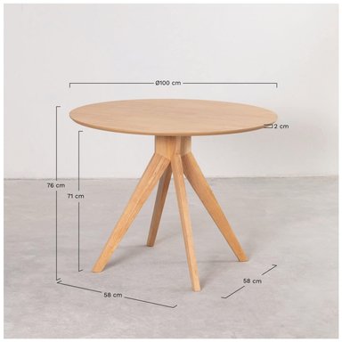 MESA DE COMEDOR VENTITAS HOME MINORKA MADERA 100X100CM - 4