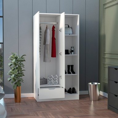 ROPERO VENTITAS PERU AMERICA MINIMALISTA 1 CAJON BLANCO - 2