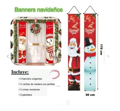 BANNER NAVIDEÑO PARA DECORACIÓN DE PARED PARA PUERTA - 2
