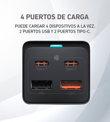 CARGADOR BASEUS PSZM00001 CONECTOR MULTI PUERTOS CARGA RAPIDA 65W - 4