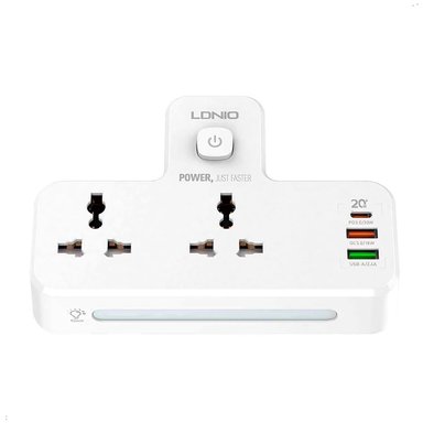 REGLETA LDNIO SC2311 2 TOMAS CA 2USB USB C LAMPARA NOCHE 2500W - 6