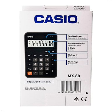 CALCULADORA CASIO MX-8B PARA NEGOCIOS PUNTOS DE VENTA CASIO - 3