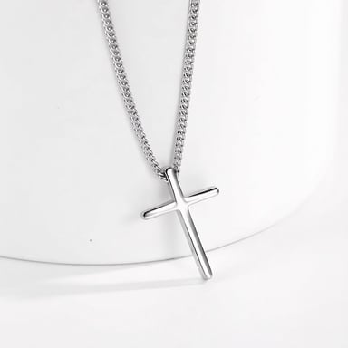 CADENA COLLAR CON DIJE CRUZ EN ACERO INOXIDABLE 60 CM - 3