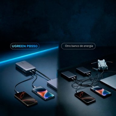 POWER BANK 55996 UGREEN 20000MAH 67W CARGA RÁPIDA LAPTOP CABLE USB - 6
