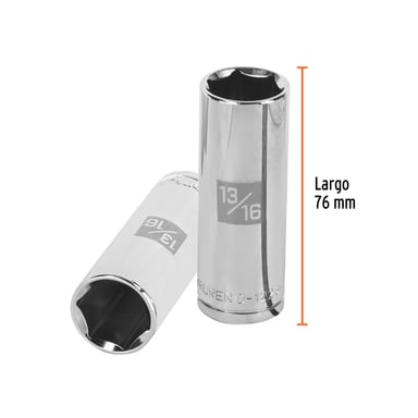 DADO TUBULAR HEXAGONAL ENCASTRE 1/2' DE 13/16', TRUPER - 13330 - 2