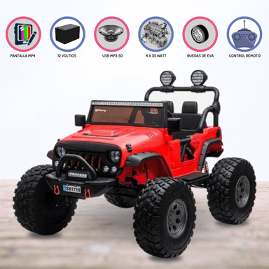 CARRO A BATERÍA JHAMSITO 4X4 PARA NIÑOS «WRANGLER» RED - 1