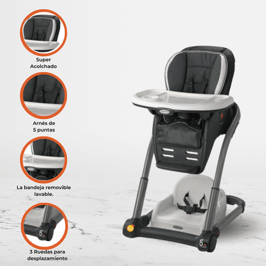 SILLA DE COMER GRADUABLE 6 EN 1 «BLOSSOM REDMOND» MARENGO - 1