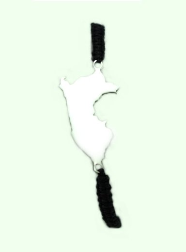 PULSERA RELISE PLATA PERU PITA TEJIDA NEGRA - 2