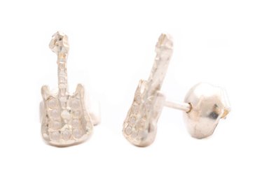 ARETE RELISE GUITARRA PLATA LEY 950 PUNTO LUZ - 2