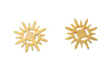 ARETE RELISE SOL ORO 18K AMARILLO BASICO PEQUEÑO - 2