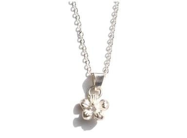 COLLAR RELISE FLORECITA PLATA 950 Y ARETES - 2