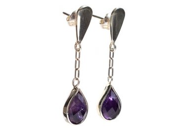 ARETES RELISE AMATISTA PROTECTORA PLATA - 2