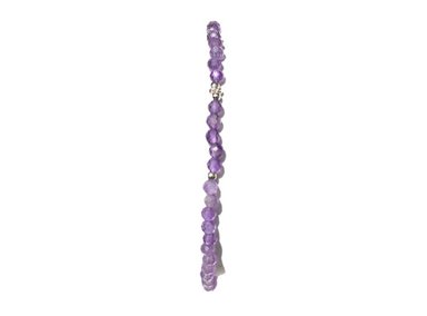 PULSERA AMATISTA MINI PIEDRA NATURAL Y PLATA - 3