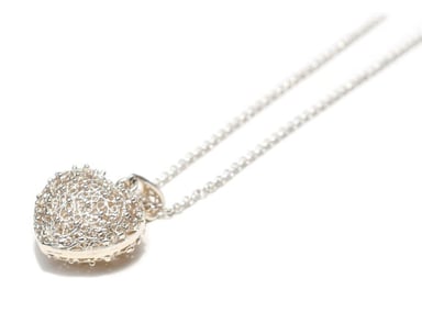 CADENA Y DIJE RELISE PLATA CORAZON BOMBE - 1