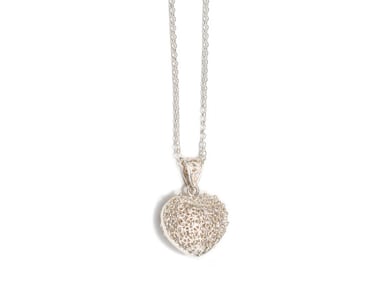 CADENA Y DIJE RELISE PLATA CORAZON BOMBE - 2