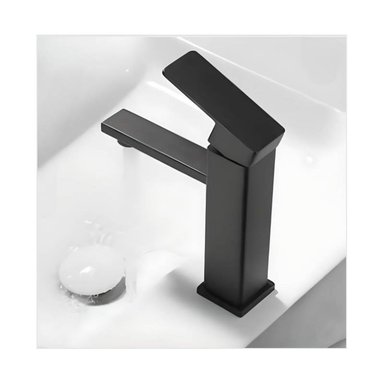 MEZCLADORA DE LAVATORIO 18CM NEGRO MATE - 4