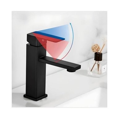 MEZCLADORA DE LAVATORIO 18CM NEGRO MATE - 6