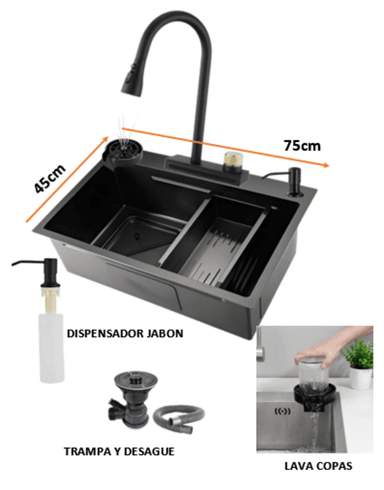 LAVADERO MULTIFUNCIONAL CON REBOSE DE COCINA + MEZCLADORA 7545NG - 4