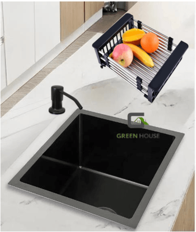 LAVADERO DE COCINA 50X45X23CM ACERO INOXIDABLE COLOR NEGRO - 2