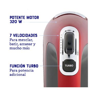 BATIDORA DE MANO OSTER FPSTHM360R 7 VELOCIDADES + FUNCIÓN TURBO - 3