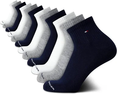 MEDIAS TOMMY HILFIGER PACK DE 6 PARES PARA HOMBRE CALCETINES. AZUL MARINO, BLANCO Y GRIS - 1
