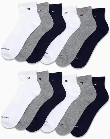 MEDIAS TOMMY HILFIGER PACK DE 6 PARES PARA HOMBRE CALCETINES. AZUL MARINO, BLANCO Y GRIS - 2