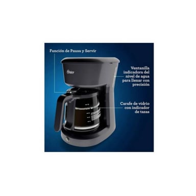 CAFETERA OSTER BVSTDCS12B-053 GOTA A GOTA ELÉCTRICA PARA 12 TAZAS NEGRO - 2