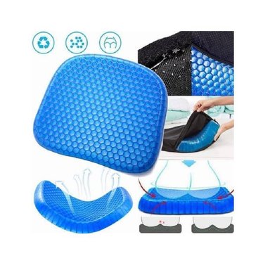 COJÍN OEM ASIENTO DE GEL ERGONÓMICO Y SOPORTE LUMBAR PARA SILLAS AZUL X 33 CM - 6