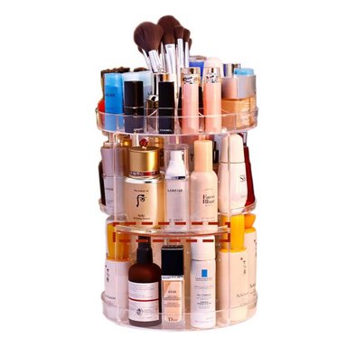 JOYERO OEM BLANCO ORGANIZADOR MAQUILLAJE GIRATORIO 360 GRADOS ESCRITORIO - 6