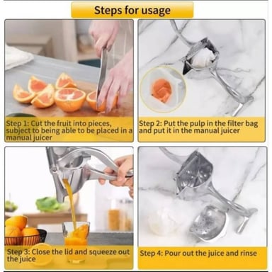 EXPRIMIDOR MANUAL MULTIFUNCIONAL NARANJAS FRUTAS ACERO INOXIDABLE - 3