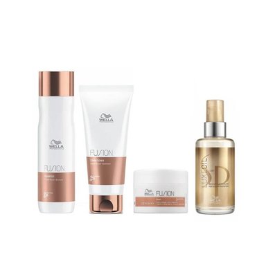 SHAMPOO WELLA PACK FUSION ACONDICIONADOR MASCARILLA OIL - 1