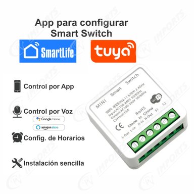 SWITCH INTELIGENTE WIFI MINI SMART INTERRUPTOR GOOGLE ALEXA OTROS - 3