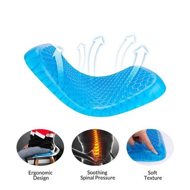 COJÍN OEM DE GEL ANTIDESLIZANTE DE COCHE Y OFICINA 2 PCS AZUL X 37 CM - 3