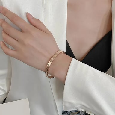 PULSERA GENIEKA GOLDEN LOVE ACERO BRAZALETE DORADO CRISTALES MUJER REGALO ANIVERSARIO NOVIA JOYA - 2