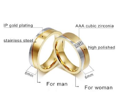 ARO DE MATRIMONIO MUJER GENIEKA GOLD DREAM BAÑADO EN ORO 18K ANILLOS NOVIOS BODAS ALIANZAS ANIVERSARIO - 6