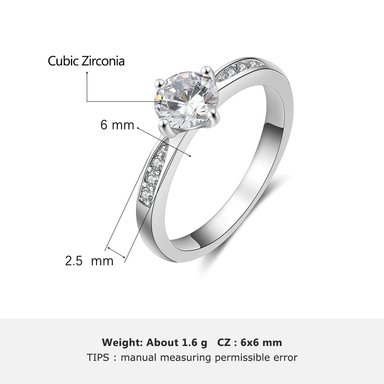 ANILLO DE COMPROMISO GENIEKA DREAM BAÑADO EN ORO BLANCO 18K NOVIA ANIVERSARIO SAN VALENTIN - 5