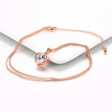SET GENIEKA CRYSTAL HEART ACERO COLLAR Y PENDIENTES NOVIA SAN VALENTÍN - 4