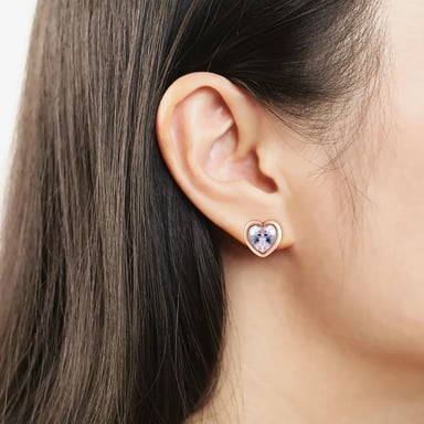 SET GENIEKA CRYSTAL HEART ACERO COLLAR Y PENDIENTES NOVIA SAN VALENTÍN - 5