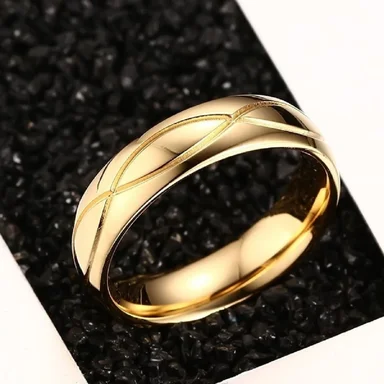ARO DE MATRIMONIO HOMBRE GENIEKA ALL LUXURY BAÑADO EN ORO 18K ANILLOS NOVIOS BODAS ALIANZAS ANIVERSARIO - 4
