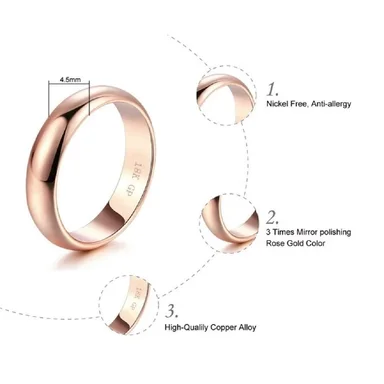 ARO DE MATRIMONIO HOMBRE GENIEKA ETERNAL LOVE BAÑADO EN ORO ROSA 18K ANILLOS NOVIOS BODAS ALIANZAS ANIVERSARIO - 4