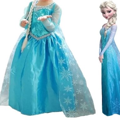DISFRAZ NIÑA GENIEKA CELESTE REINA DE LAS NIEVES VESTIDO FROZEN ELSA BEBÉ FIESTA JUEGO HALLOWEEN - 4