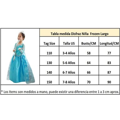 DISFRAZ NIÑA GENIEKA CELESTE REINA DE LAS NIEVES VESTIDO FROZEN ELSA BEBÉ FIESTA JUEGO HALLOWEEN - 6