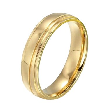 ANILLO DE MATRIMONIO GENIEKA DELUXE ACERO BAÑADO EN ORO 18K AROS NOVIOS BODAS ALIANZAS ANIVERSARIO - 4