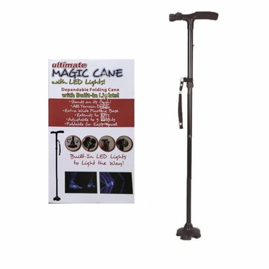 BASTÓN MAGIC CANE PLEGABLE + LUZ LED +5 NIVELES AJUSTABLES CAMINATA SENDERISMO TREKKING ANTIDESLIZANTE MULETA GENIEKA - 3