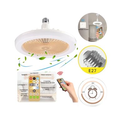FOCO VENTILADOR TECHO 2 EN 1 AHORRADOR 60W BLANCO - 3