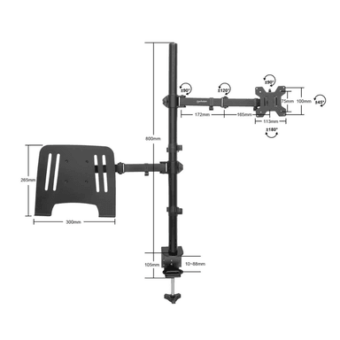 SOPORTE 2 EN 1 PARA MONITOR Y LAPTOP 13-32' Y LAPTOP DE 10 A 17' CON BRAZO ARTICULADO ERGONÓMICO - 3
