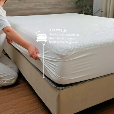 PROTECTOR COLCHON HYPNO HOME 1 PLAZA BAMBU BLANCO IMPERMEABLE - 2