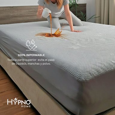 PROTECTOR COLCHON HYPNO HOME CUNA BAMBU GRIS IMPERMEABLE AMOLDABLE - 2